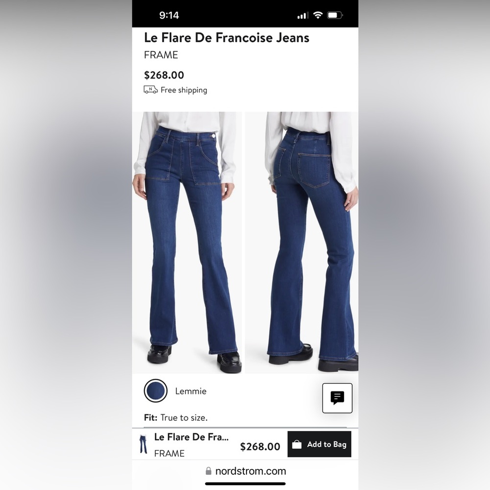Frame Denim Le Flare de Françoise size 27